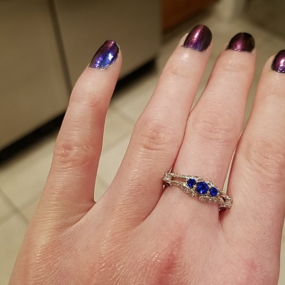 Saphire rhinestone ring